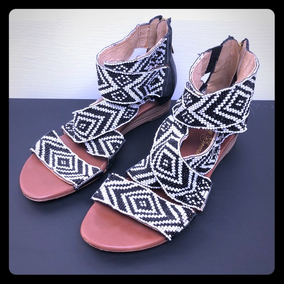 white beaded sandals